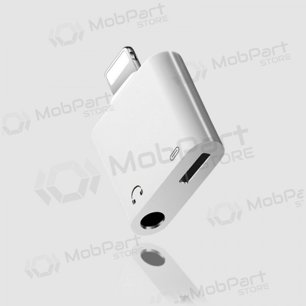 Adapter ADP15 iš Lightning į Lightning + 3,5mm (hvit)