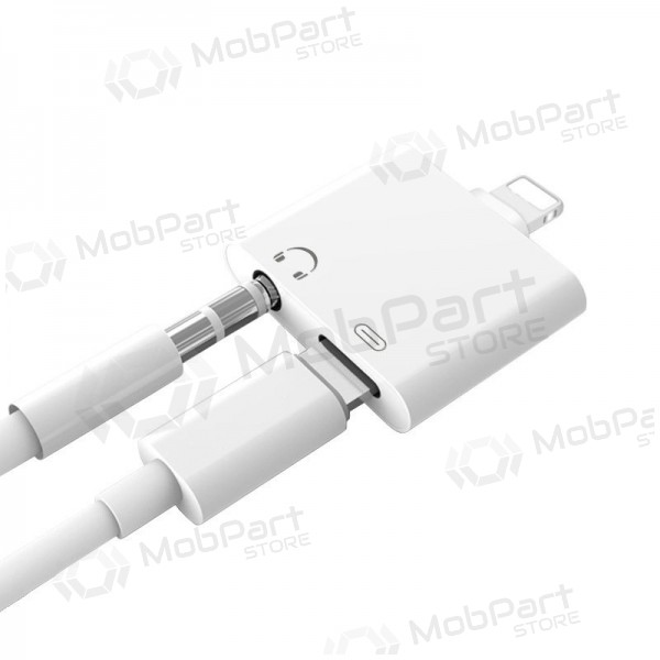 Adapter ADP15 iš Lightning į Lightning + 3,5mm (hvit)