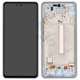 Ekranas Samsung A536 A53 5G 2022 su lietimui jautriu stikliuku og rėmeliu Awesome Black OLED (real size)