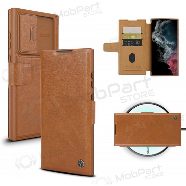 Deksel / etui Nillkin Qin Leather Samsung A346 A34 5G brun