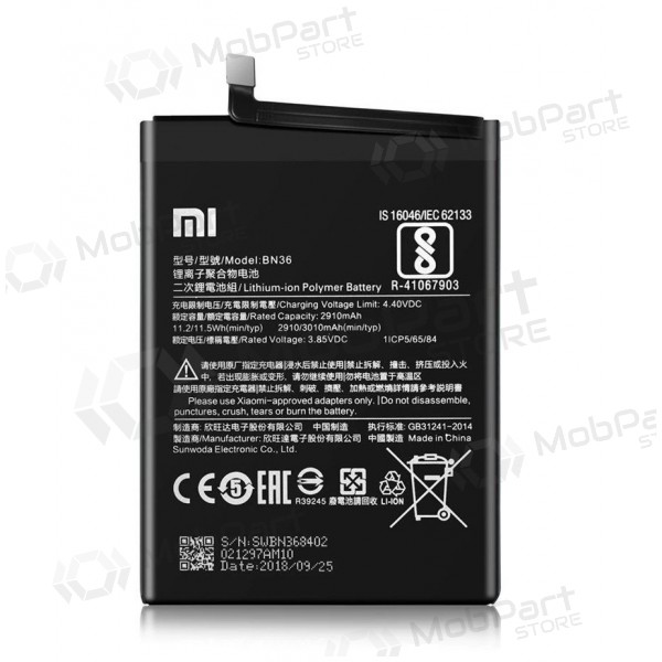 Xiaomi Mi A2 / Mi 6X batteri, akumuliatorius (BN36) (original)