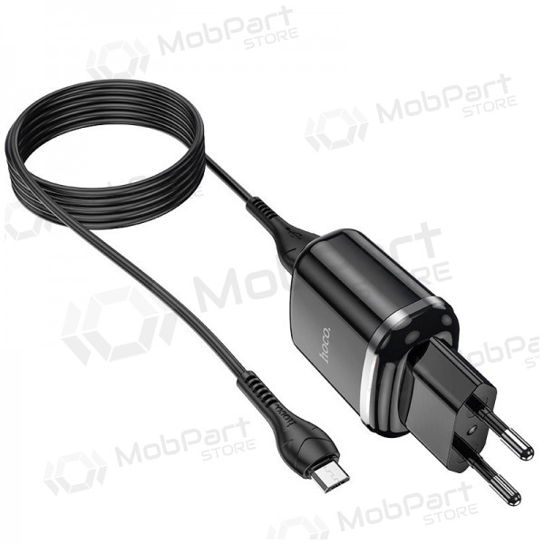 Lader Hoco N4 + microUSB (2.4A) (svart)