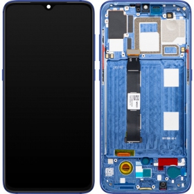 Xiaomi Mi 9 skjerm (blå) (med ramme) (original)