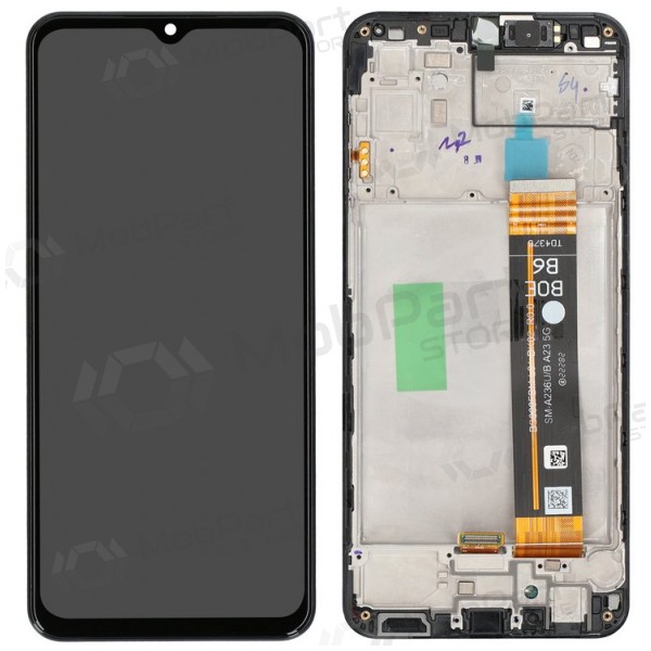 Ekranas Samsung A236 A23 5G su lietimui jautriu stikliuku og rėmeliu Black original (service pack)