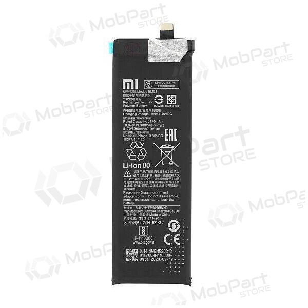 Xiaomi Mi Note 10 Lite / Mi Note 10 Pro / CC9 Pro batteri, akumuliatorius (BM52) (original)