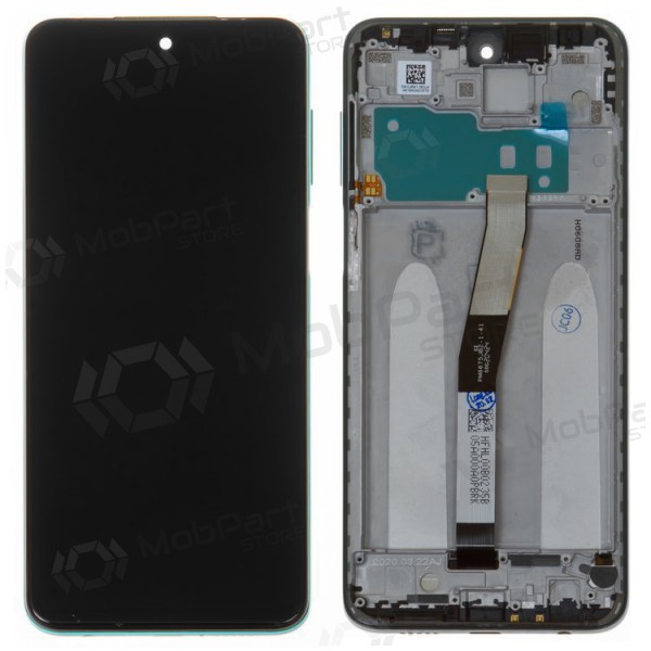 Xiaomi Redmi Note 9S skjerm (blå) (med ramme) (service pack) (original)