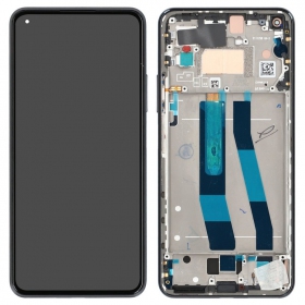 Xiaomi Mi 11 Lite 4G / Mi 11 Lite 5G / 11 Lite 5G NE skjerm (svart) (med ramme) (Premium)