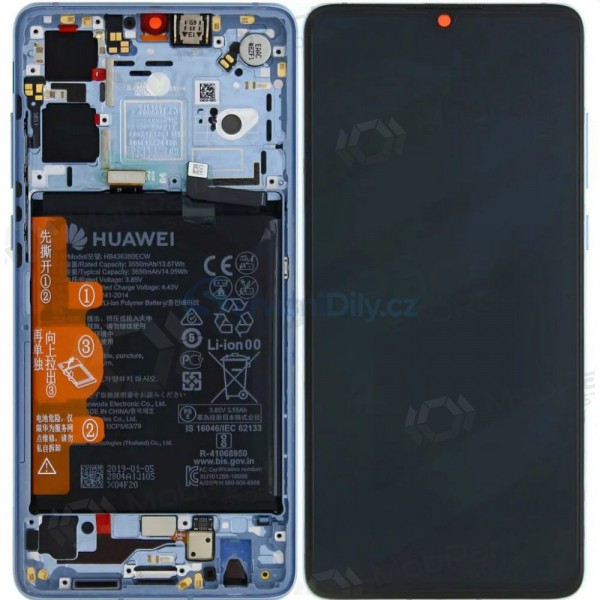 Huawei P30 (new version 2021) skjerm (Breathing Crystal) (med ramme og batteri) (service pack) (original)