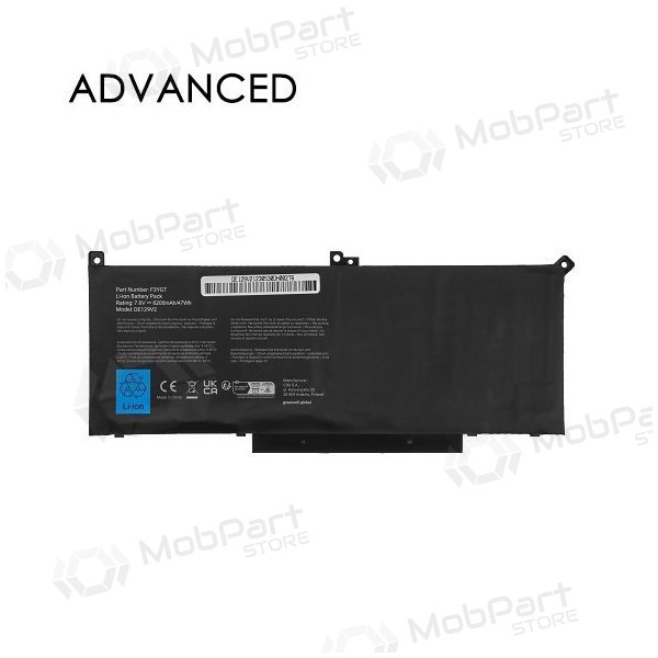 DELL F3YGT, 7200mAh bærbar batteri, Advanced