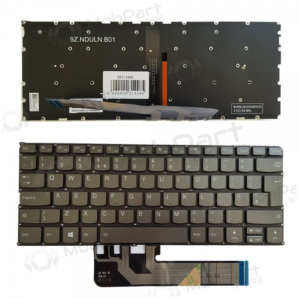 Lenovo Yoga 730-13IKB, 730-15IKB tastatur (UK) (med belysning)