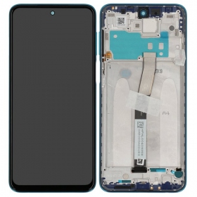 Xiaomi Redmi Note 9 Pro / Note 9S skjerm (blå) (med ramme) (Premium)
