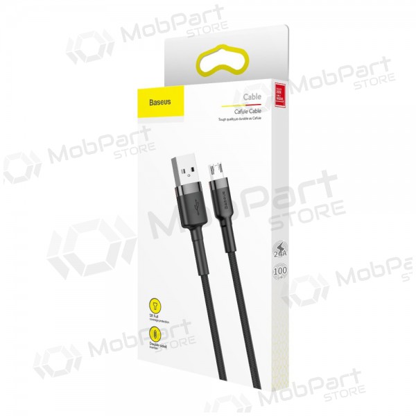 USB kabel Baseus Cafule microUSB 1.0m 2.4A (grå-svart) CAMKLF-BG1