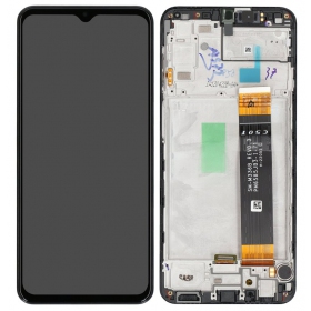 Ekranas Samsung A235 A23 4G 2022 su lietimui jautriu stikliuku og rėmeliu Black original (service pack)