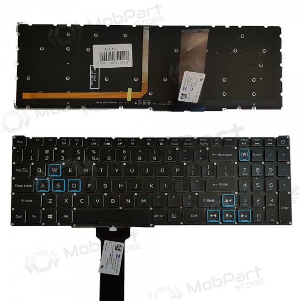 ACER PH315-52, PH317-53, PH317-53-7777 tastatur (US) (med belysning)