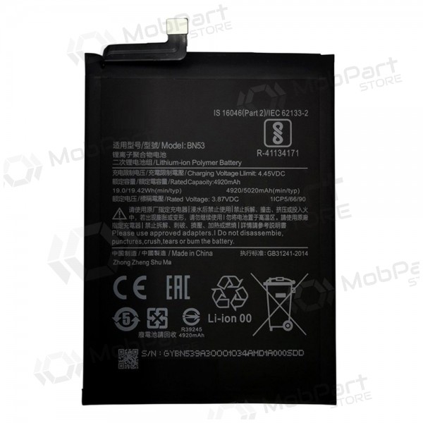 Xiaomi Redmi Note 9 Pro Max batteri, akumuliatorius (BN53)